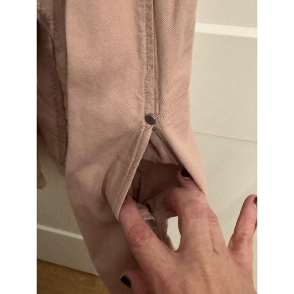 Stoosh Vest Jacket Womens Medium Pink Drape Front Sleeveless Twill Open Layering - Picture 4 of 9